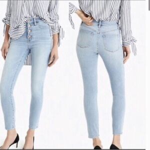 J Crew Toothpick Jean 9” Light Wash size 25 Button Fly